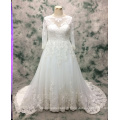 Princess Plus Size Robe de mariée en dentelle à manches longues pour la mariée